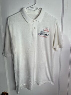 Vintage 1991 Corvette Polo Shirt L White Challenge NWCA Northwest Cars Hillbilly